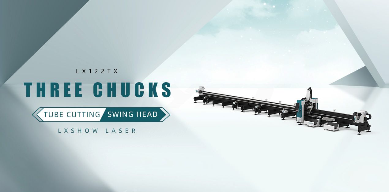 LX122TX three-chuck pipe cutting machine with swing head