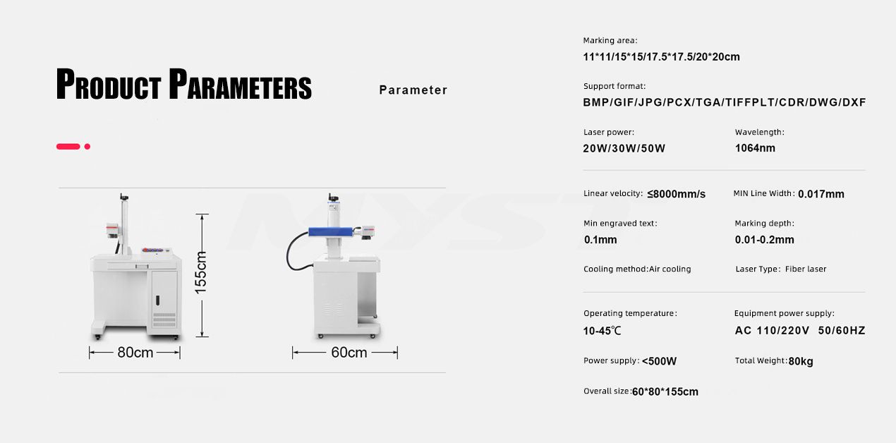 20W/30W/50W White Counter Type Fiber Laser Marking Machine