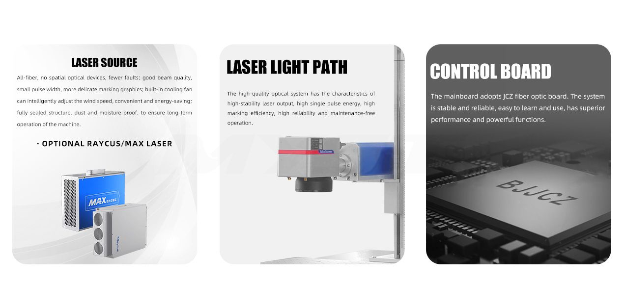 20W/30W/50W White Counter Type Fiber Laser Marking Machine